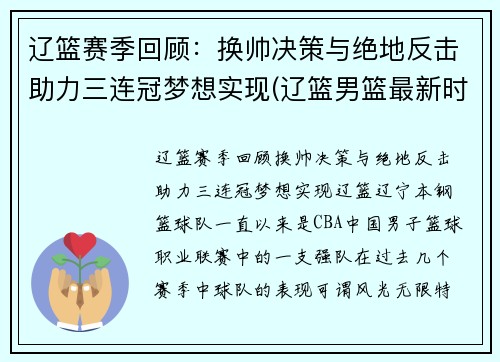 辽篮赛季回顾：换帅决策与绝地反击助力三连冠梦想实现(辽篮男篮最新时间表)